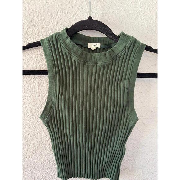 aerie Tops - Aerie green ribbed cropped tank size XS stretchy